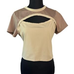 Asos 4505 Ellesse Marinazzo Cut Out Two Tone Crop Top, Size 8